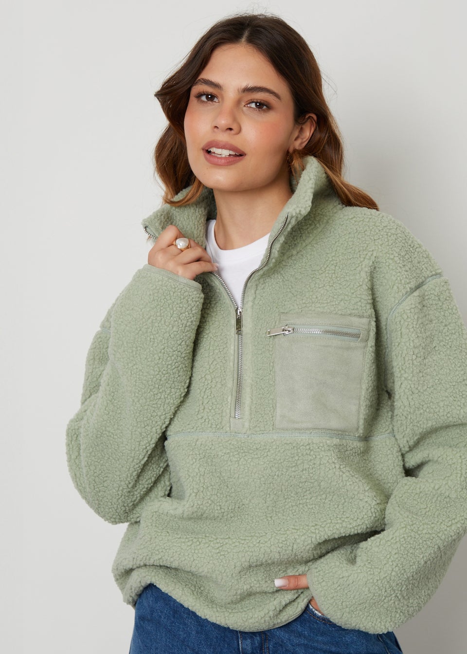Womens borg jumper on sale