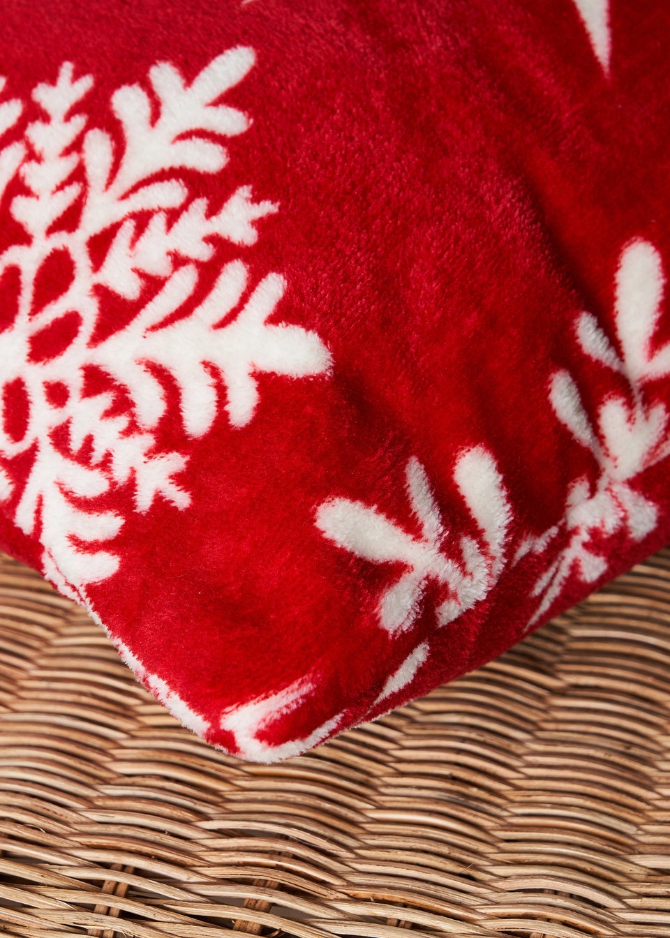 BHS Red Christmas Snow Flake Cushion