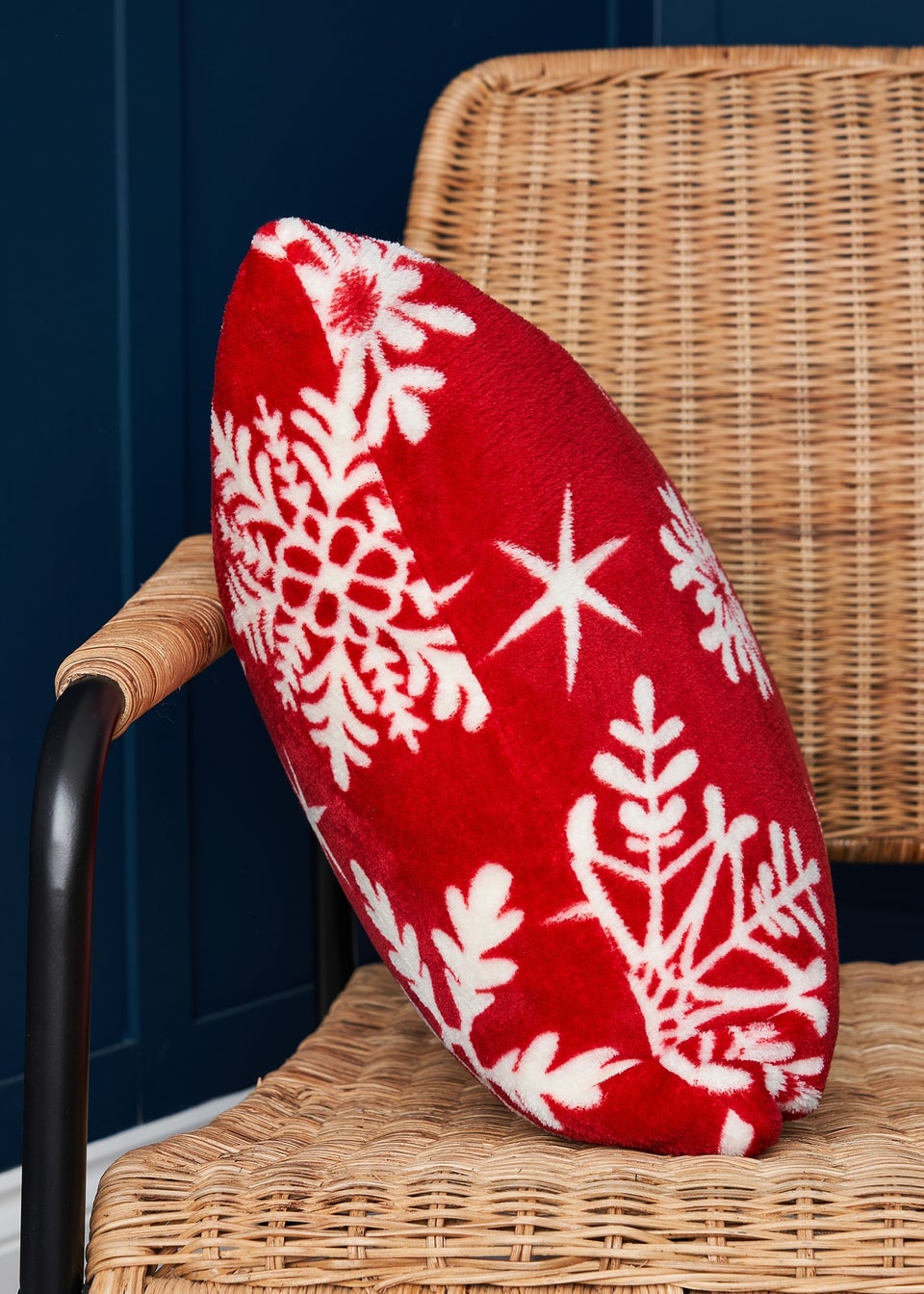BHS Red Christmas Snow Flake Cushion