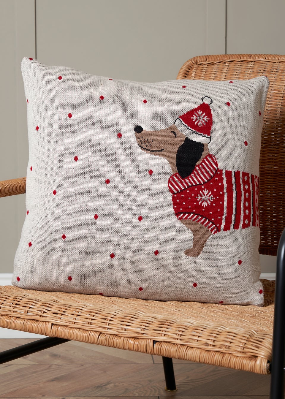 BHS Santa Paws Christmas Cushion Matalan