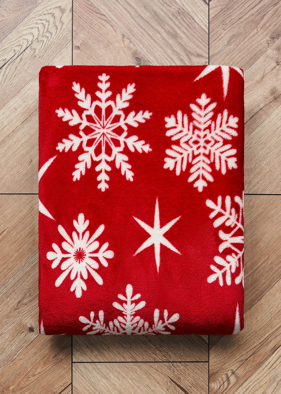 BHS Red Christmas Snow Flake Throw