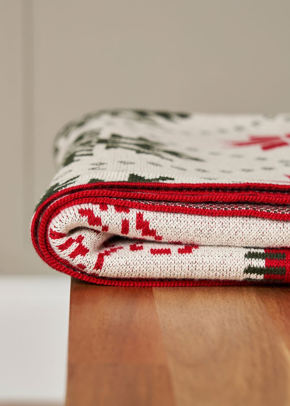 BHS Red Christmas Patchwork Throw