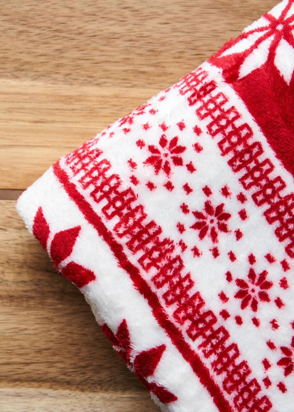 BHS Red Christmas Fair Isle Throw