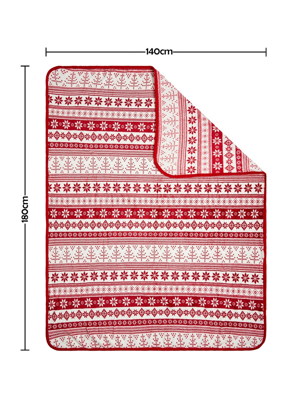 BHS Red Christmas Fair Isle Throw