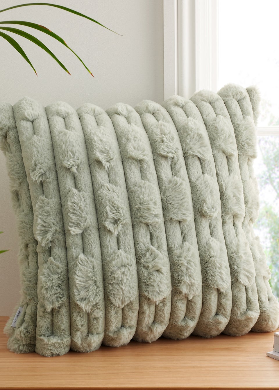 Bianca Fine Linens So Soft Carved Faux Fur Cushion 50x50cm Matalan