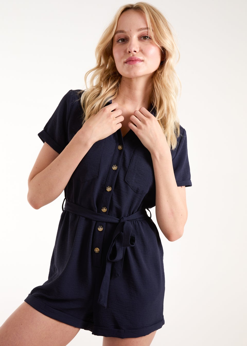 Blue utility playsuit deals
