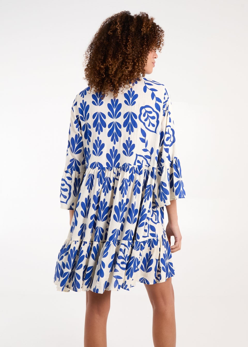 Blue Vanilla Blue Tie Front Smock Dress