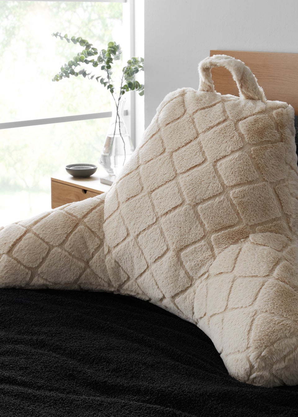 Catherine Lansfield Diamond High Back Cuddle Cushion Back Rest (74x97cm)