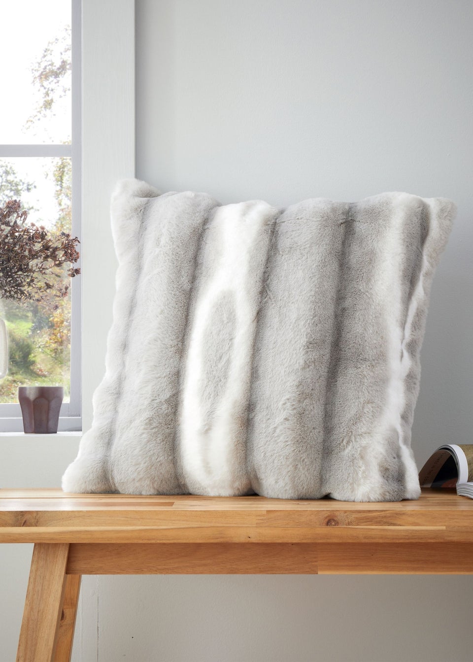 Catherine Lansfield Flint Cosy Faux Fur Cushion (45x45cm)