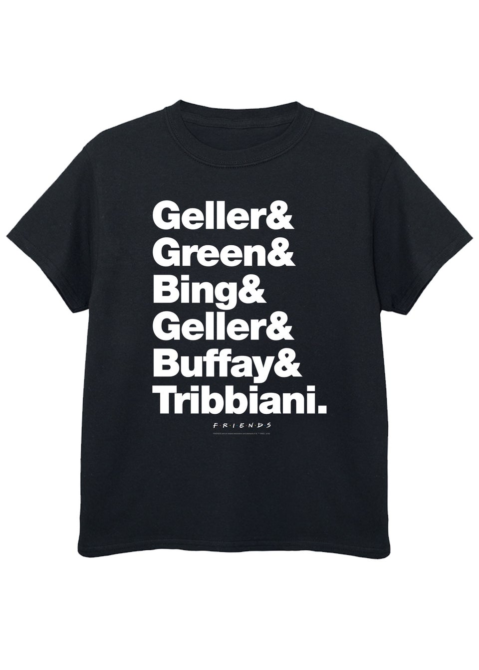 Friends Last Names Kids Black T-Shirt (3-13 Years)