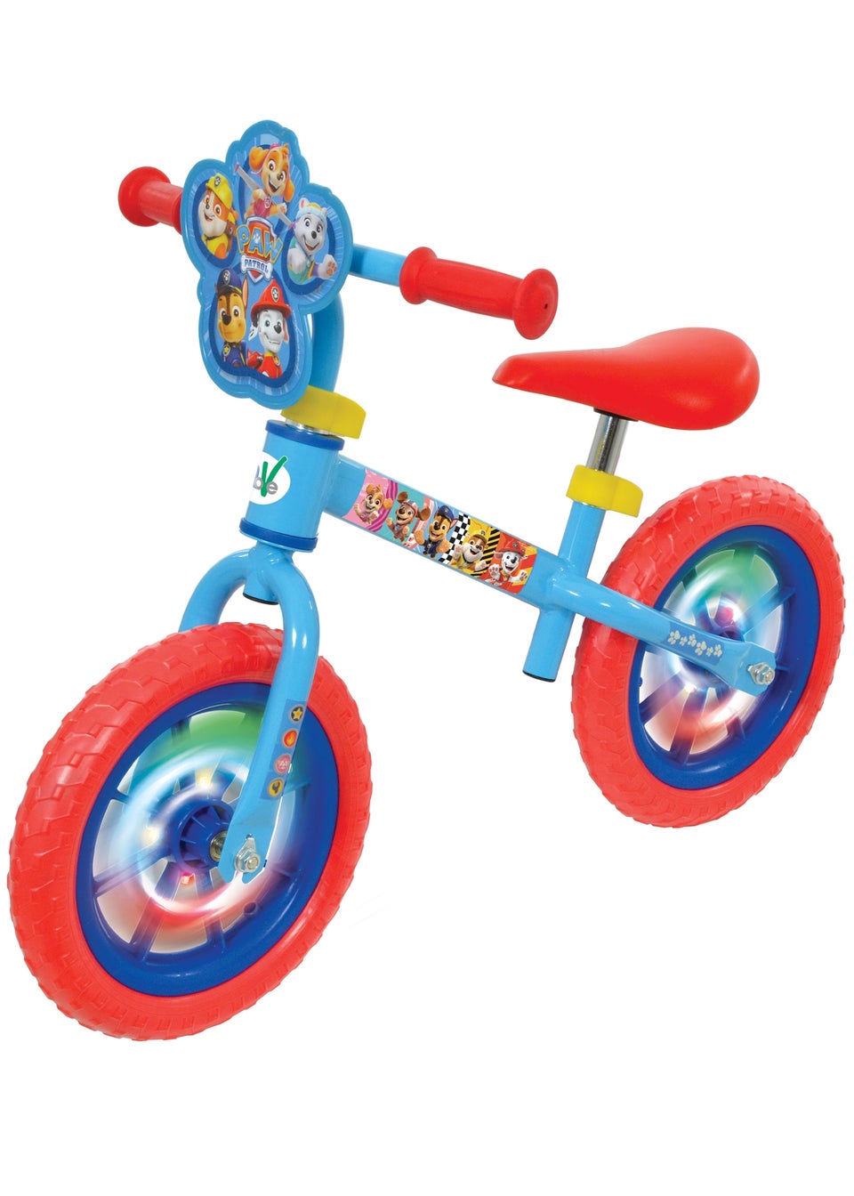 Paw Patrol Balance Bike With Light Up Wheels (12")