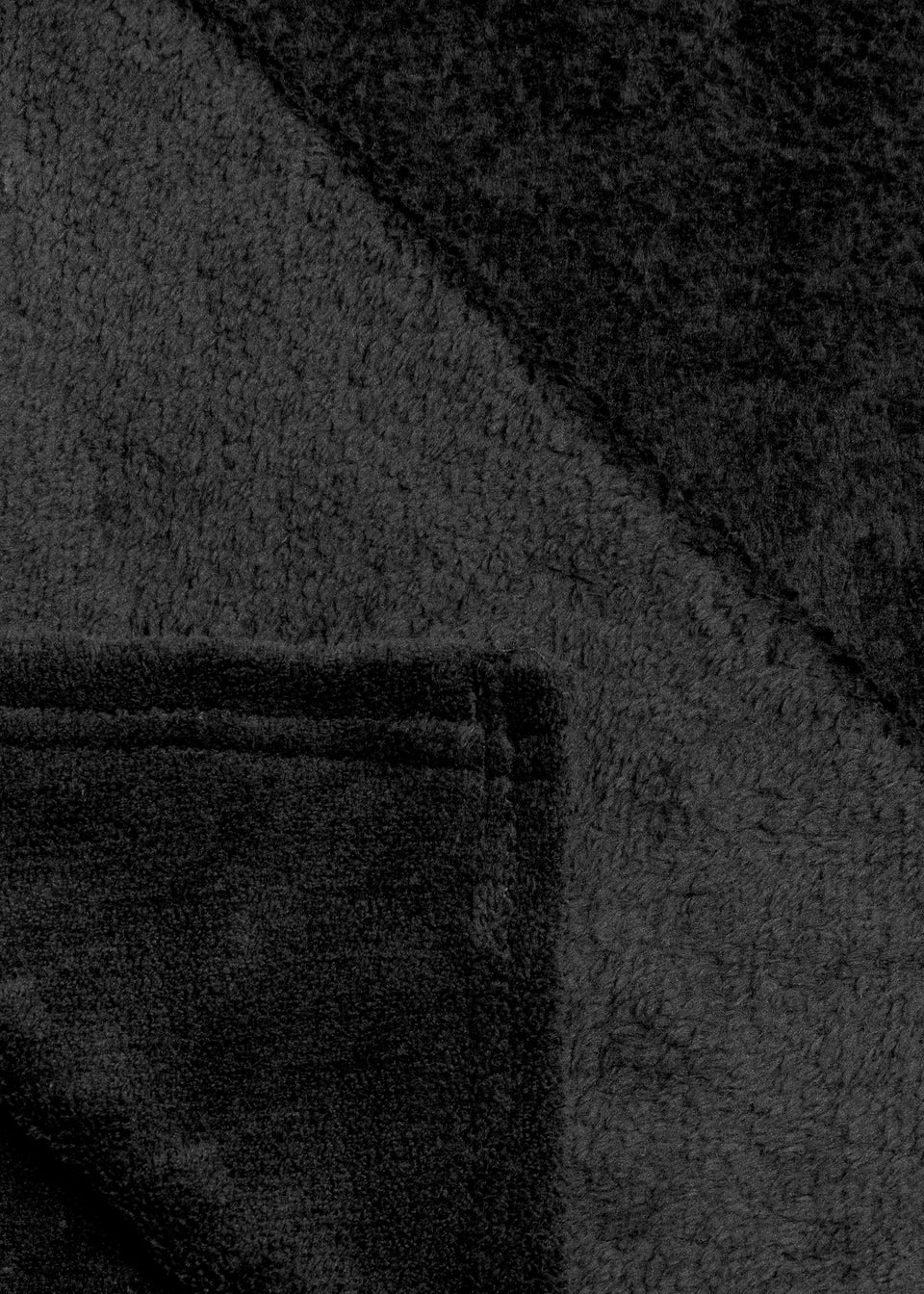 BHS Microfleece Black Throw (140 x 180cm)