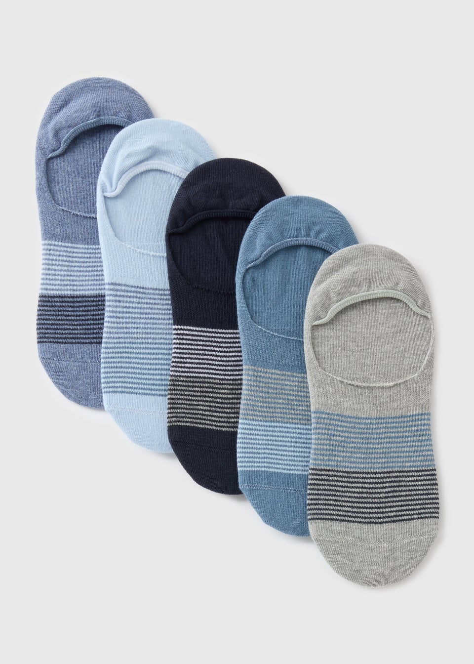5 Pack Blue Invisible Socks
