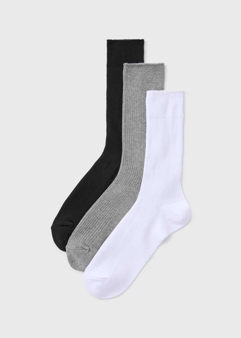 3 Pack Multicolour Ribbed Socks