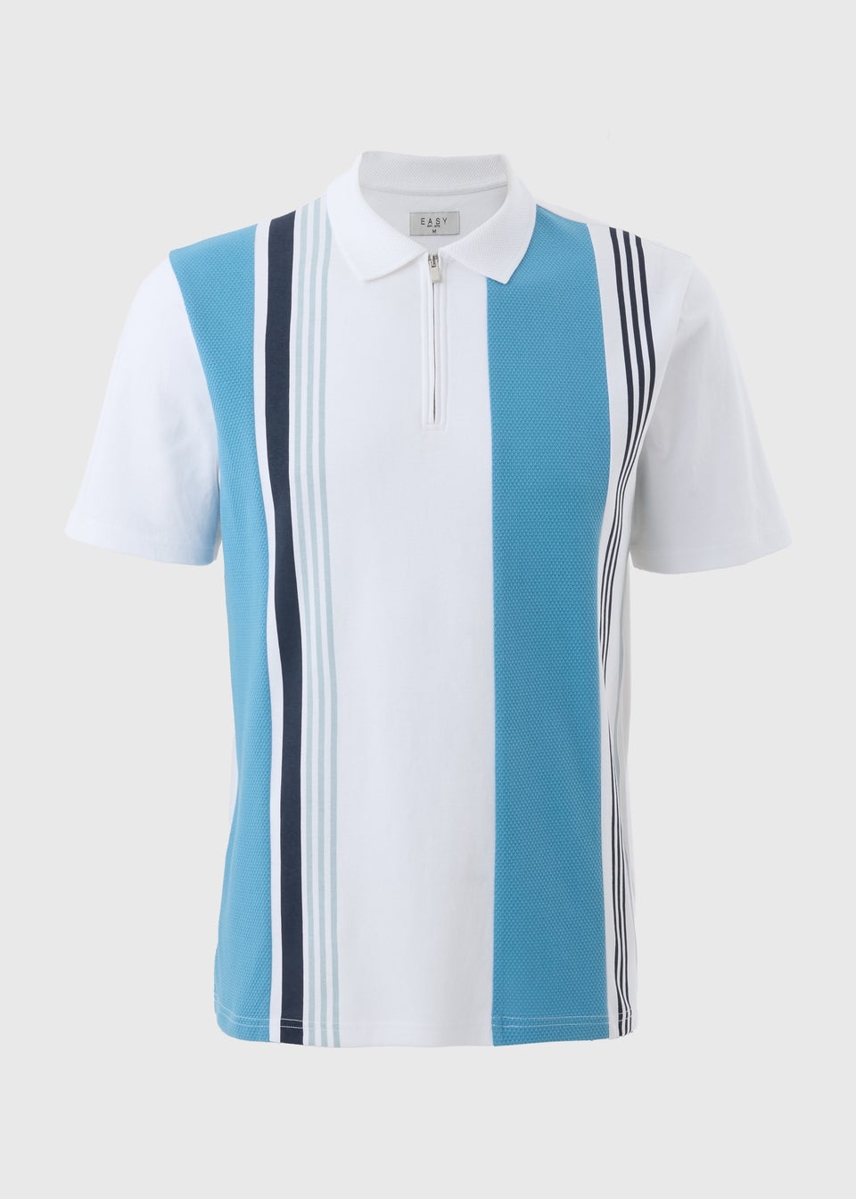 Blue Stripe 1/4 Zip Polo Shirt