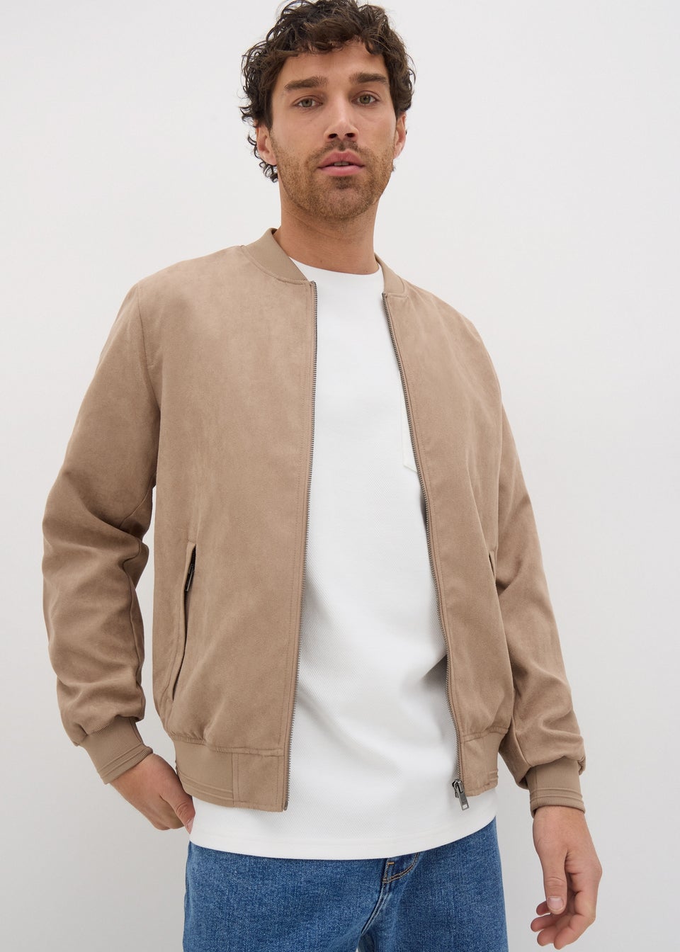 White Diagonal Twill Pocket T-Shirt