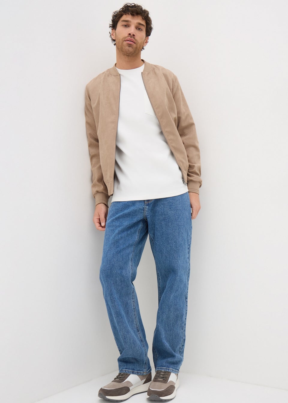 White Diagonal Twill Pocket T-Shirt