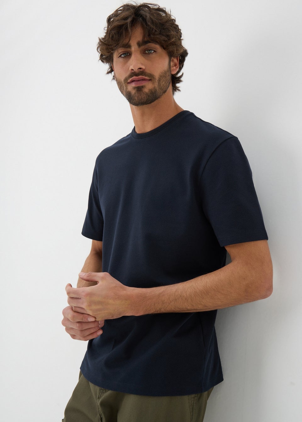 Navy Textured T-Shirt
