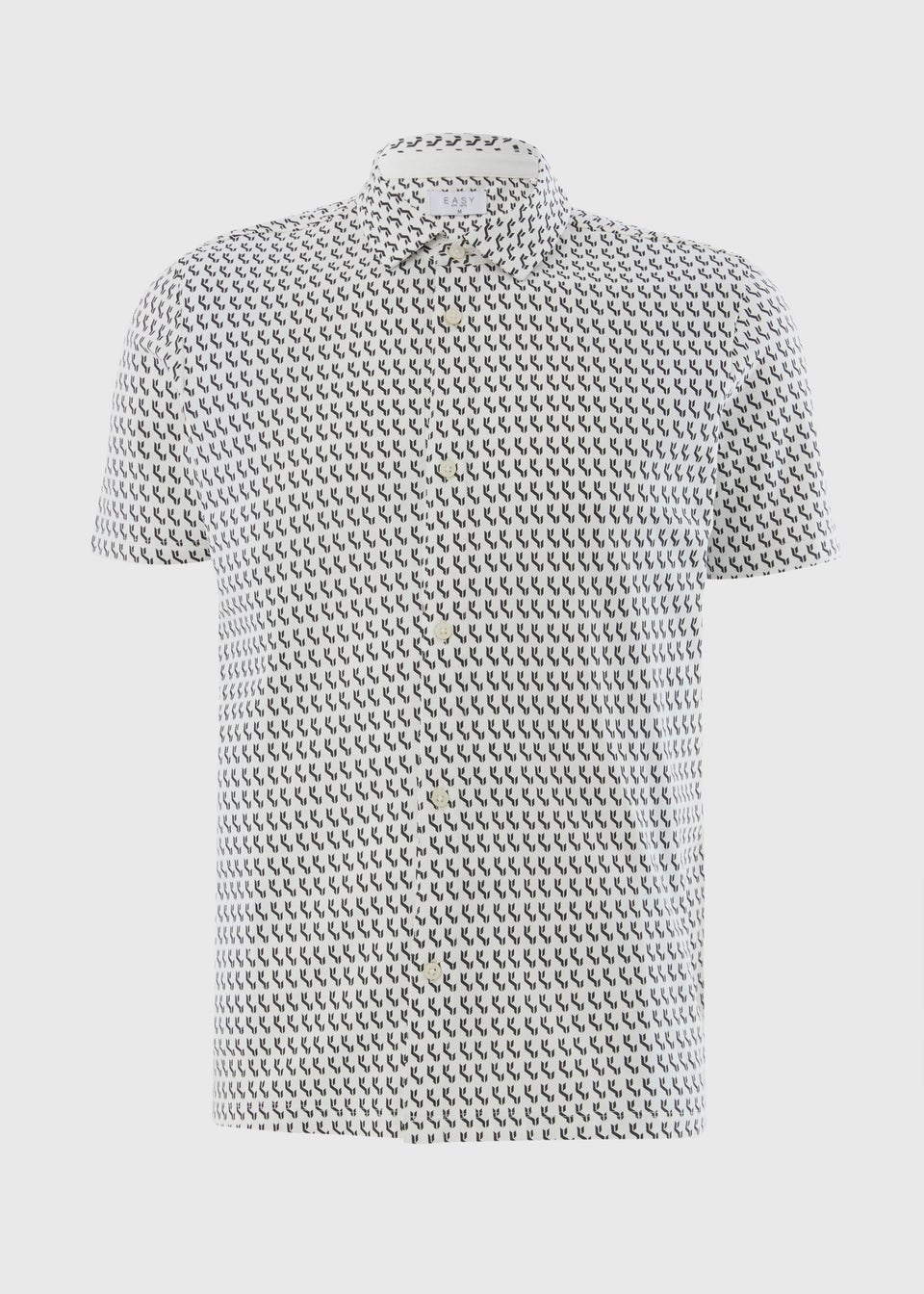 Ecru Geo Print Jersey Shirt