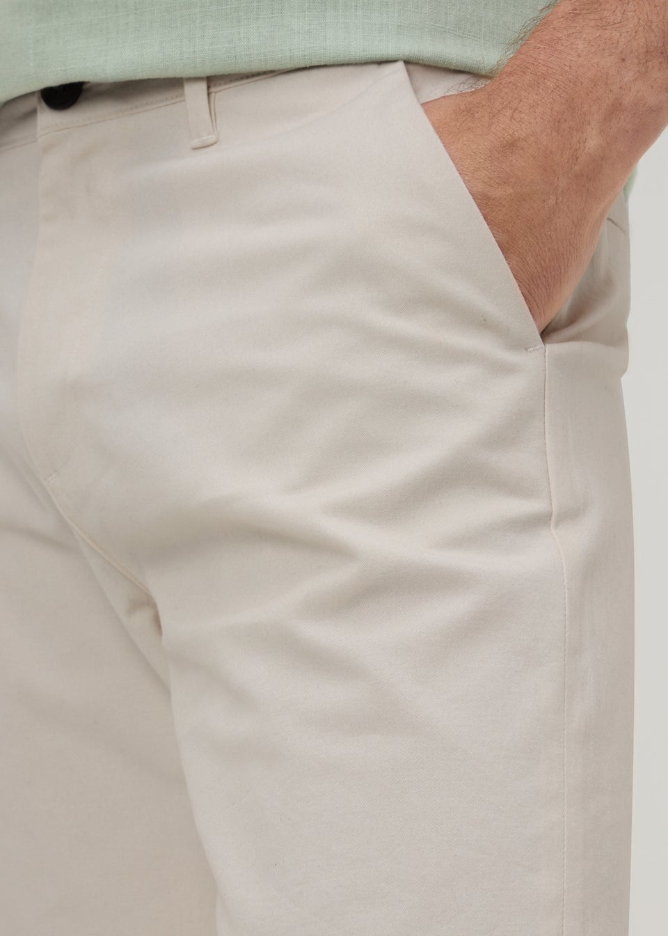 Ecru Straight Fit Chino Shorts