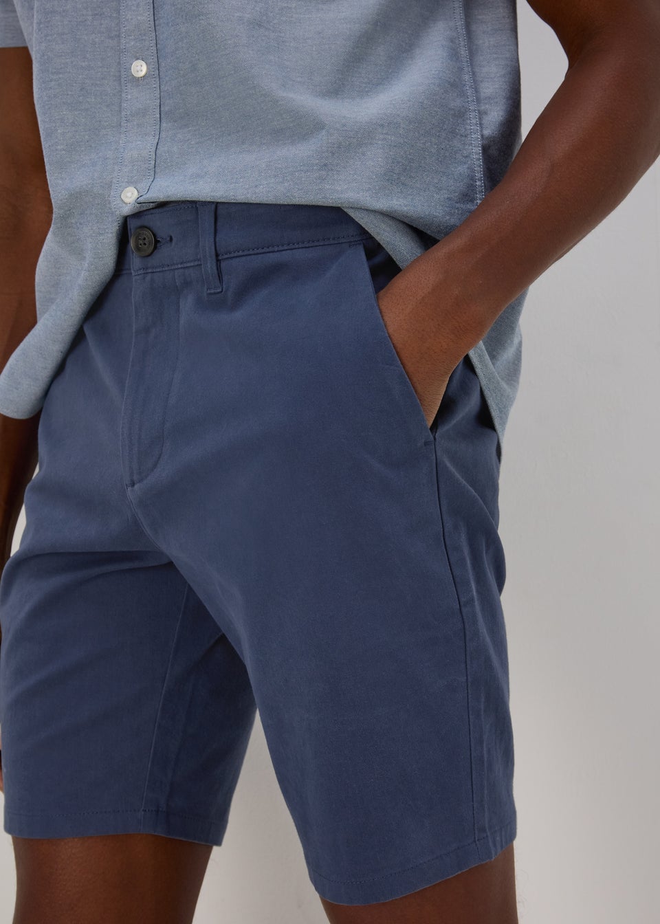 Navy Slim Chino Shorts