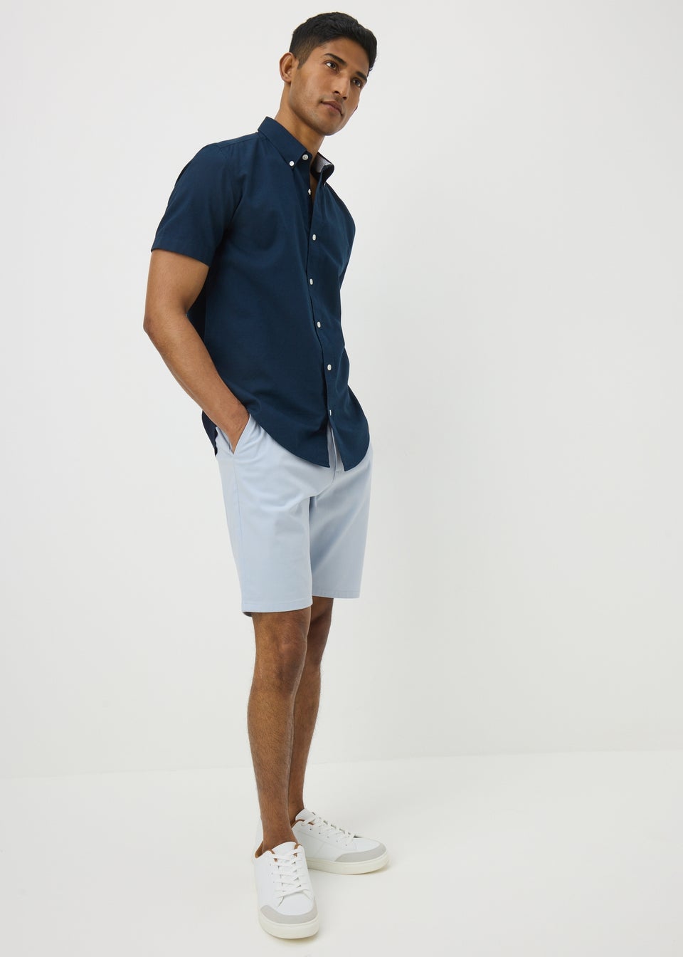 Ice Blue Slim Fit Chino Shorts