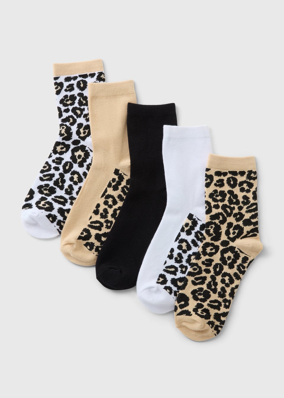 5 Pack Animal Footbed Crew Socks