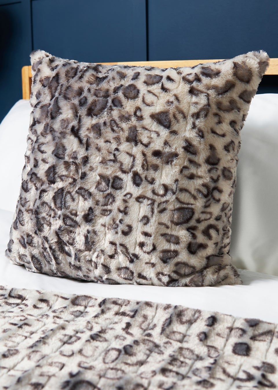 BHS Animal Print Charcoal Grey Cushion 45x45cm Matalan
