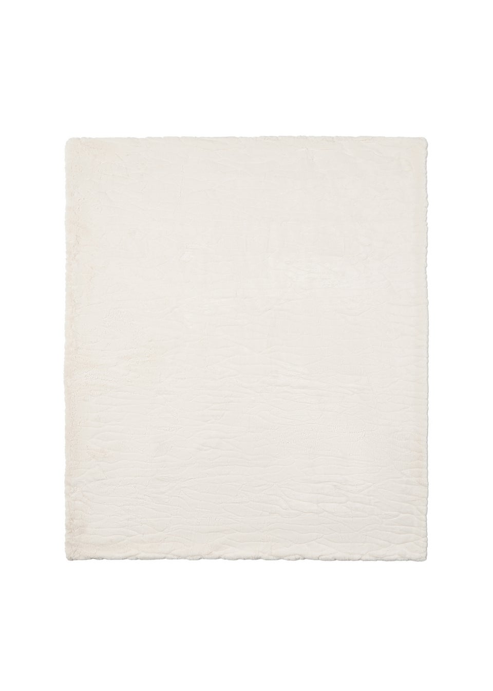 BHS Luxury Embossed Cream  Rabbit Faux Fur Throw (127x152cm)