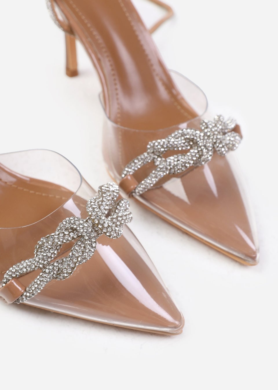 Mid heel perspex shoes online