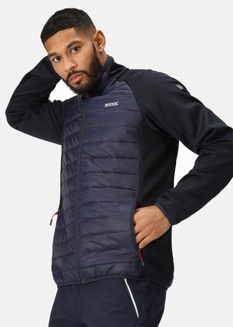 Regatta Blue Clumber IV Hybrid Quilted Jacket Matalan