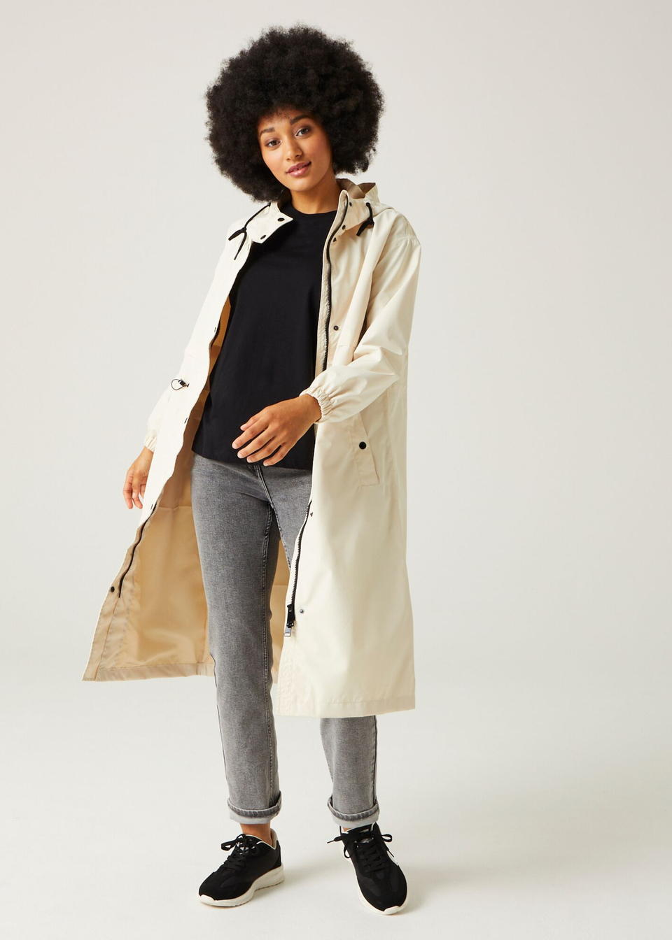Regatta Cream Nerenda Long Waterproof Jacket Matalan