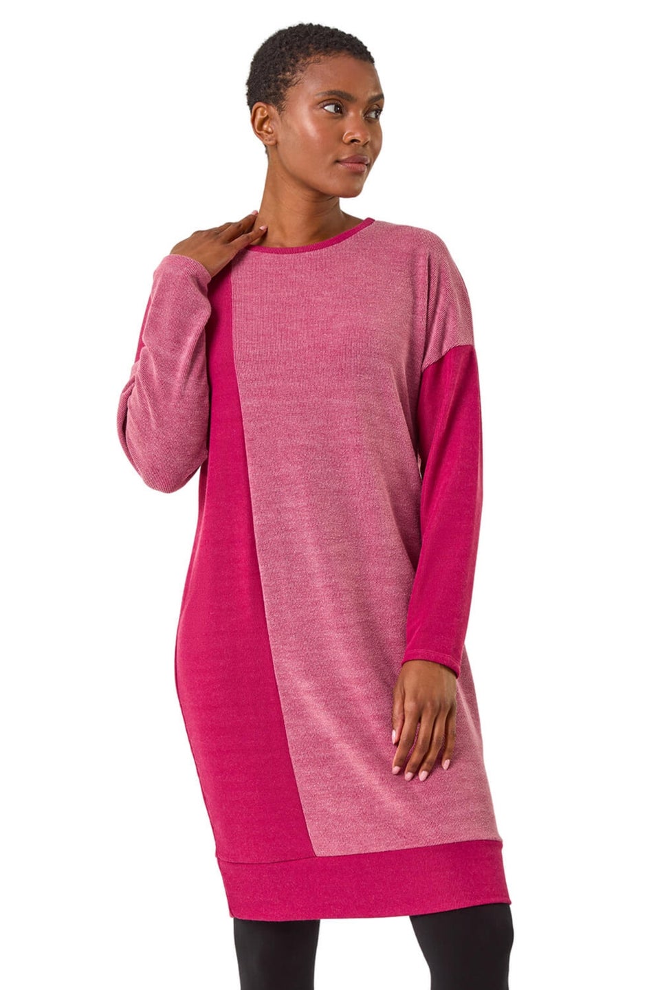 Colour block jumper dress on sale