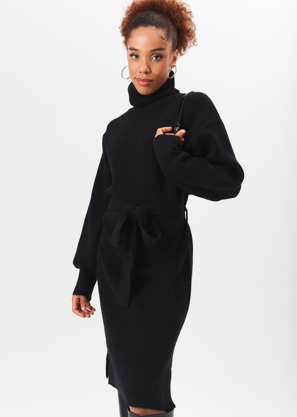 Roll neck oversized jumper dress cheap