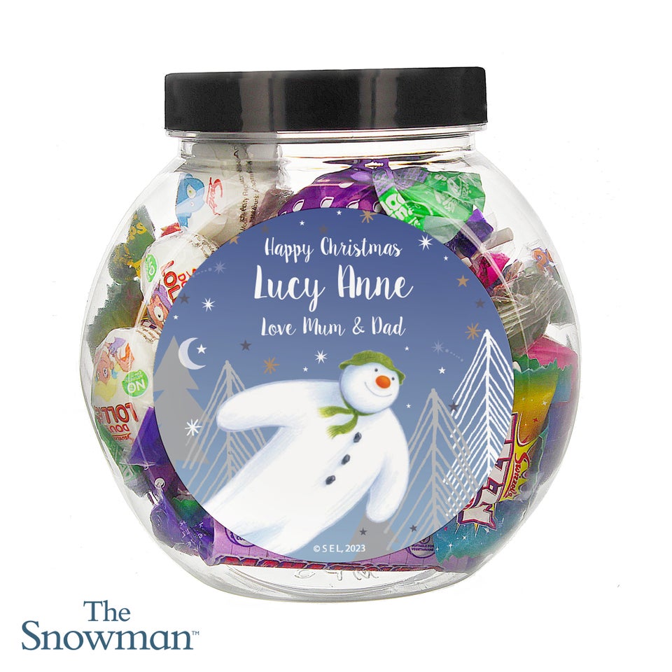 Personalised Memento Company Clear The Snowman Magical Adventure Sweet Jar