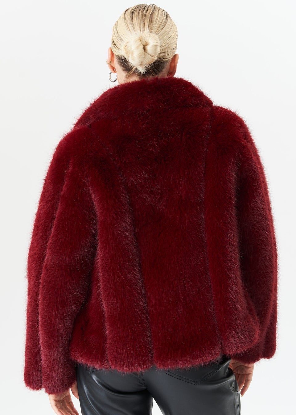 Burgundy faux fur vest clearance