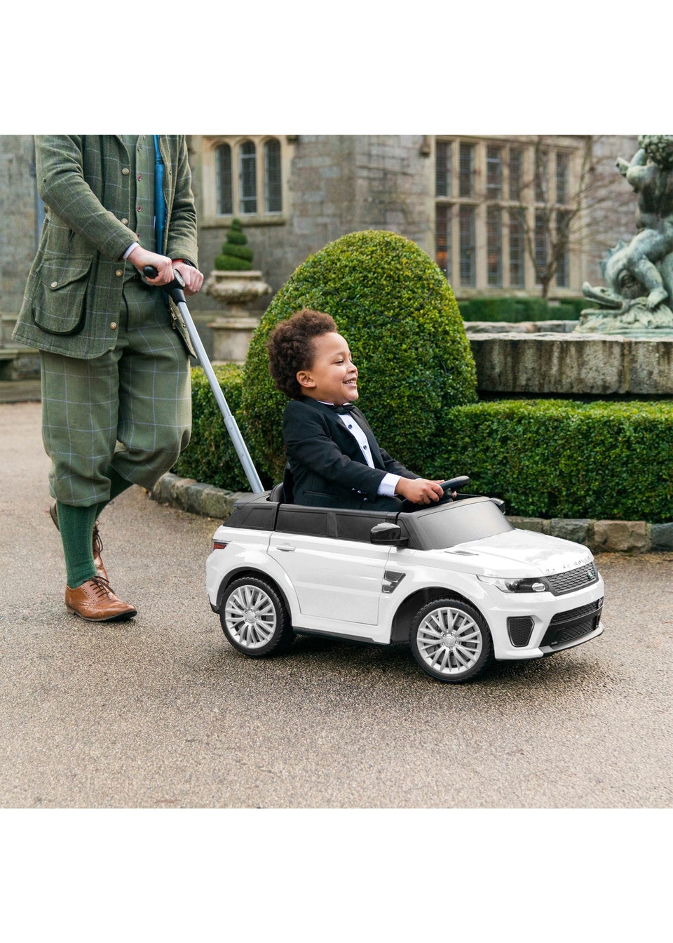 Xootz White/Black Range Rover Ride-On/Push (6v)