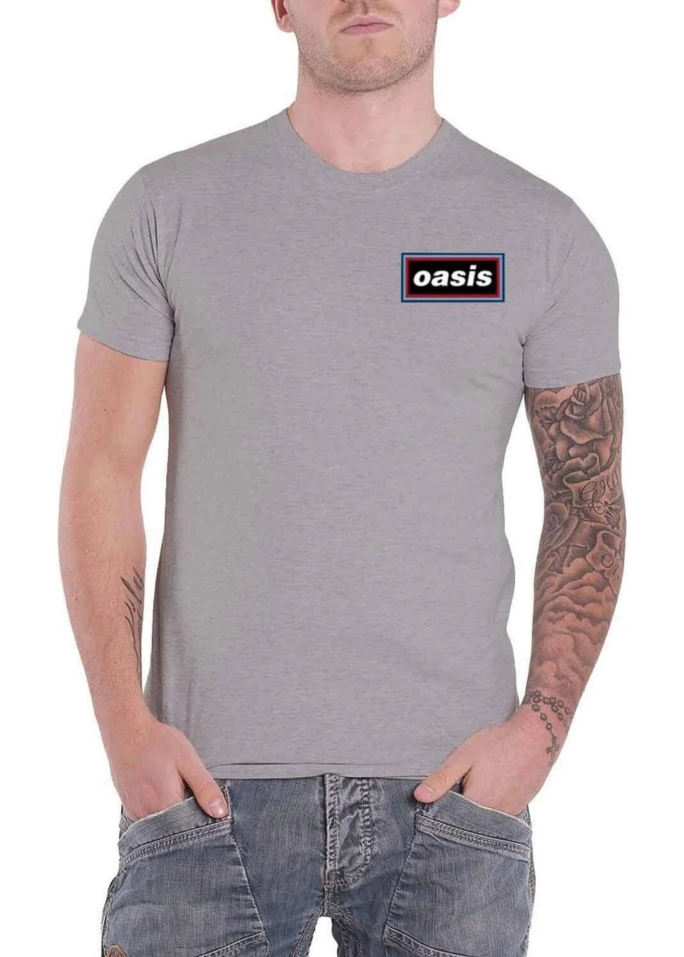 Oasis Grey Lines T-Shirt