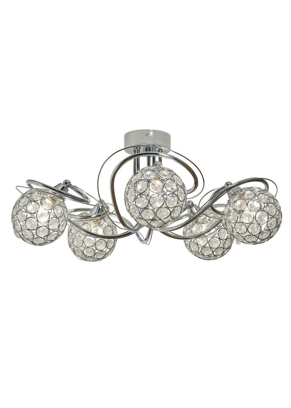 BHS Chrome Orianna Flush 5 light (22cm x 52cm)