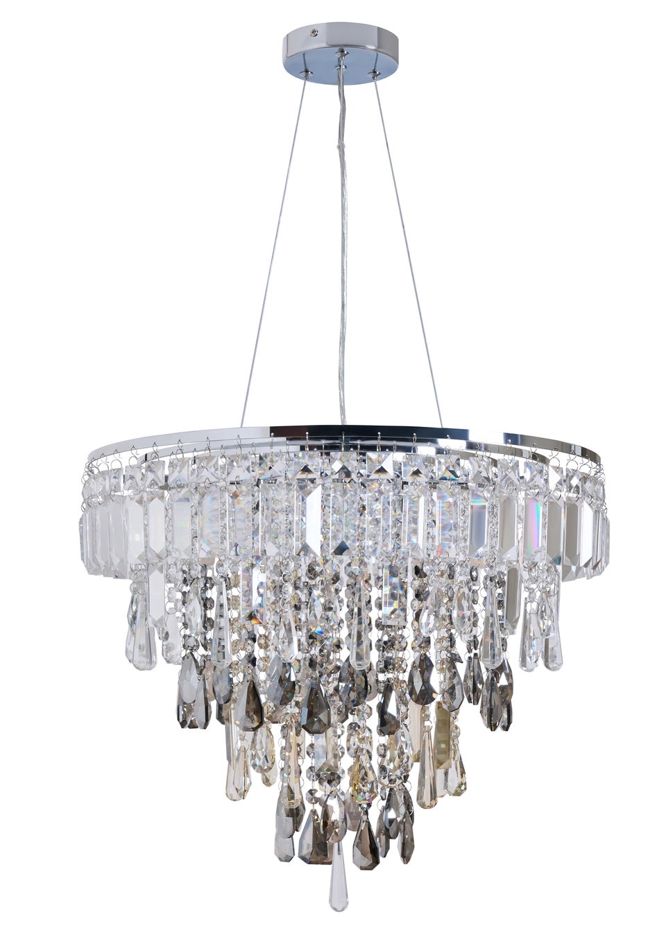 BHS Chrome Jennifer Pendant Light (86cm x 50cm)