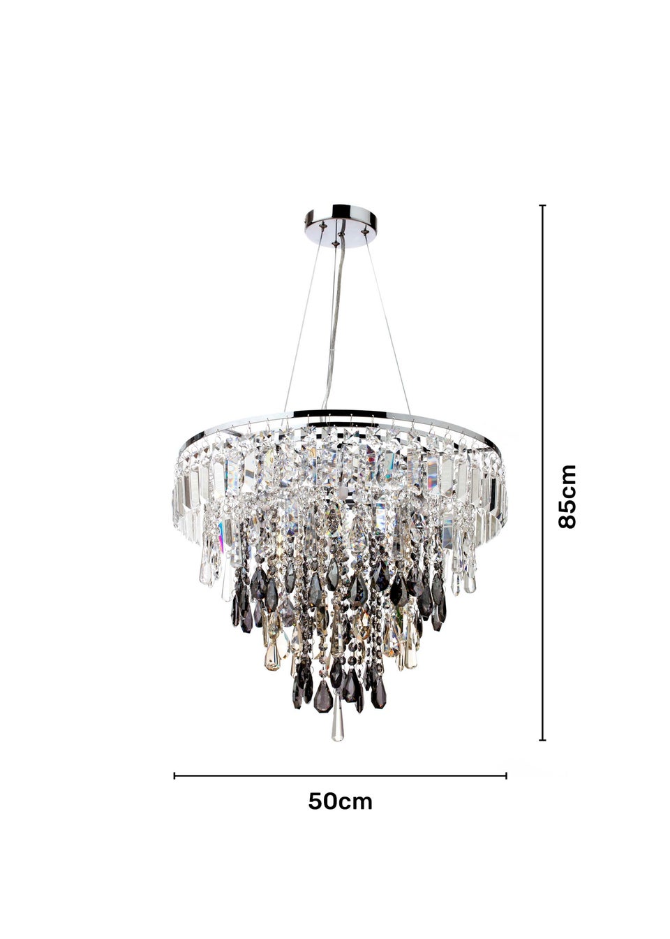 BHS Chrome Jennifer Pendant Light (86cm x 50cm)