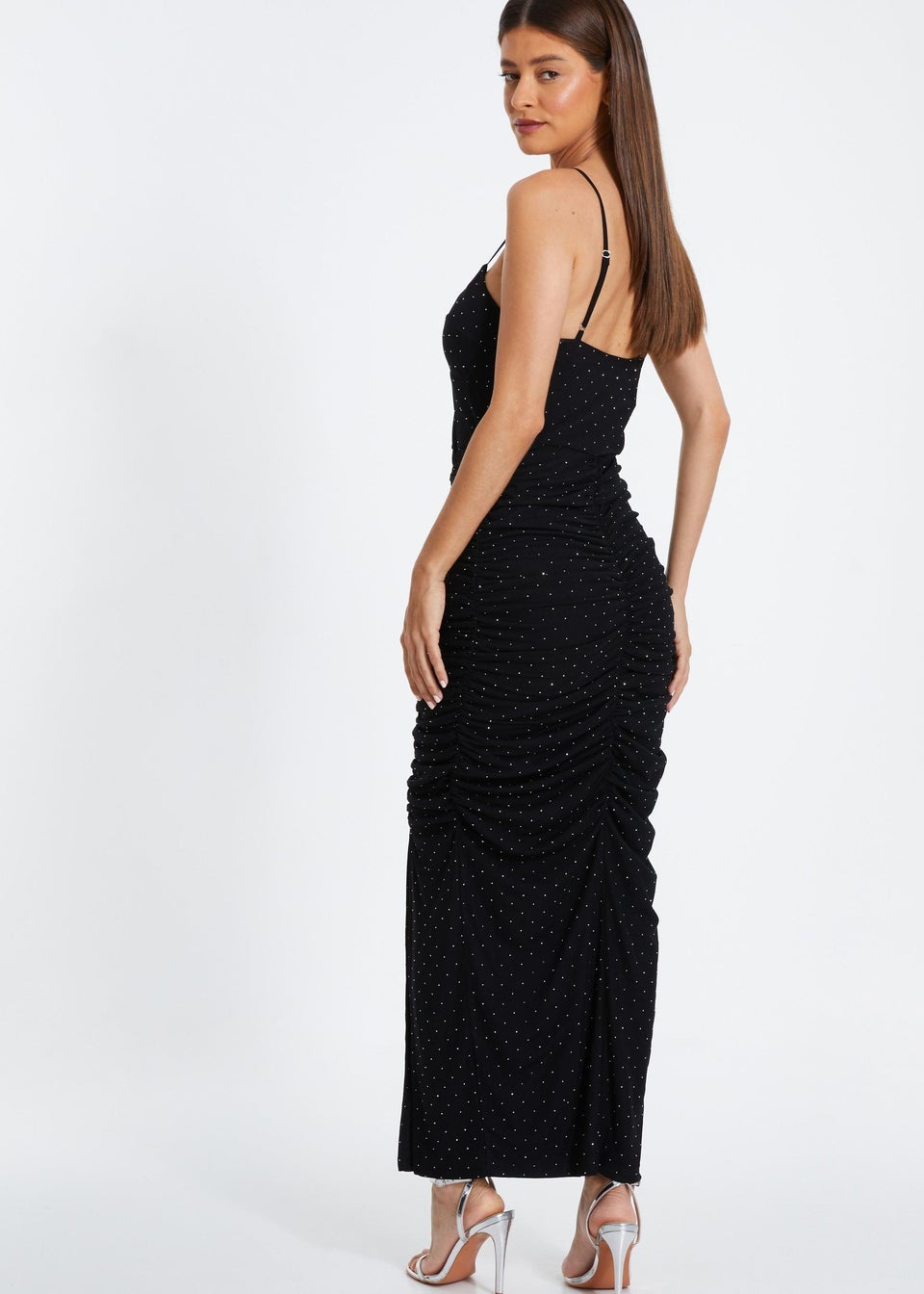 Quiz black sweetheart neck maxi dress outlet