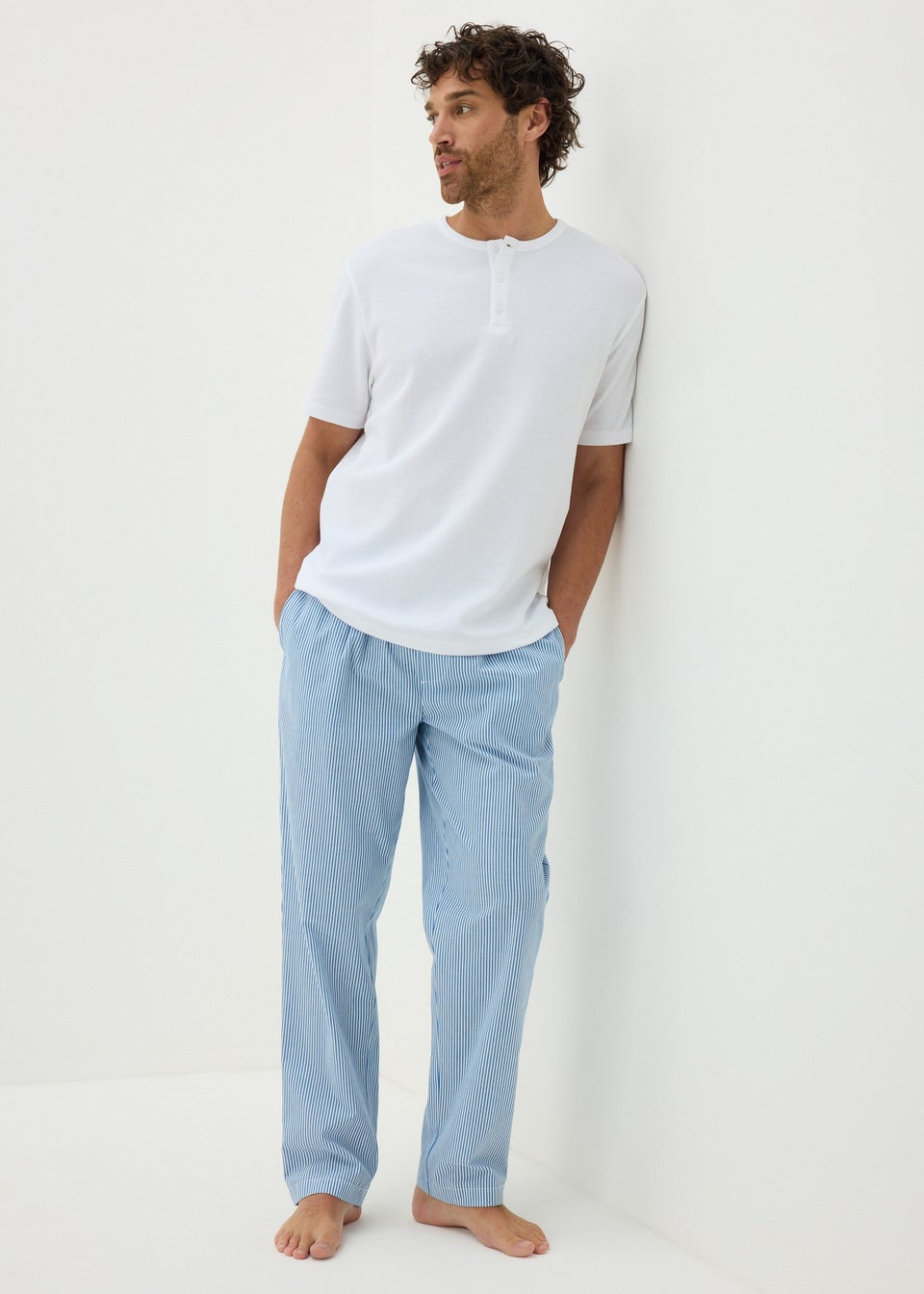 Blue Waffle Stripe Pyjama Set