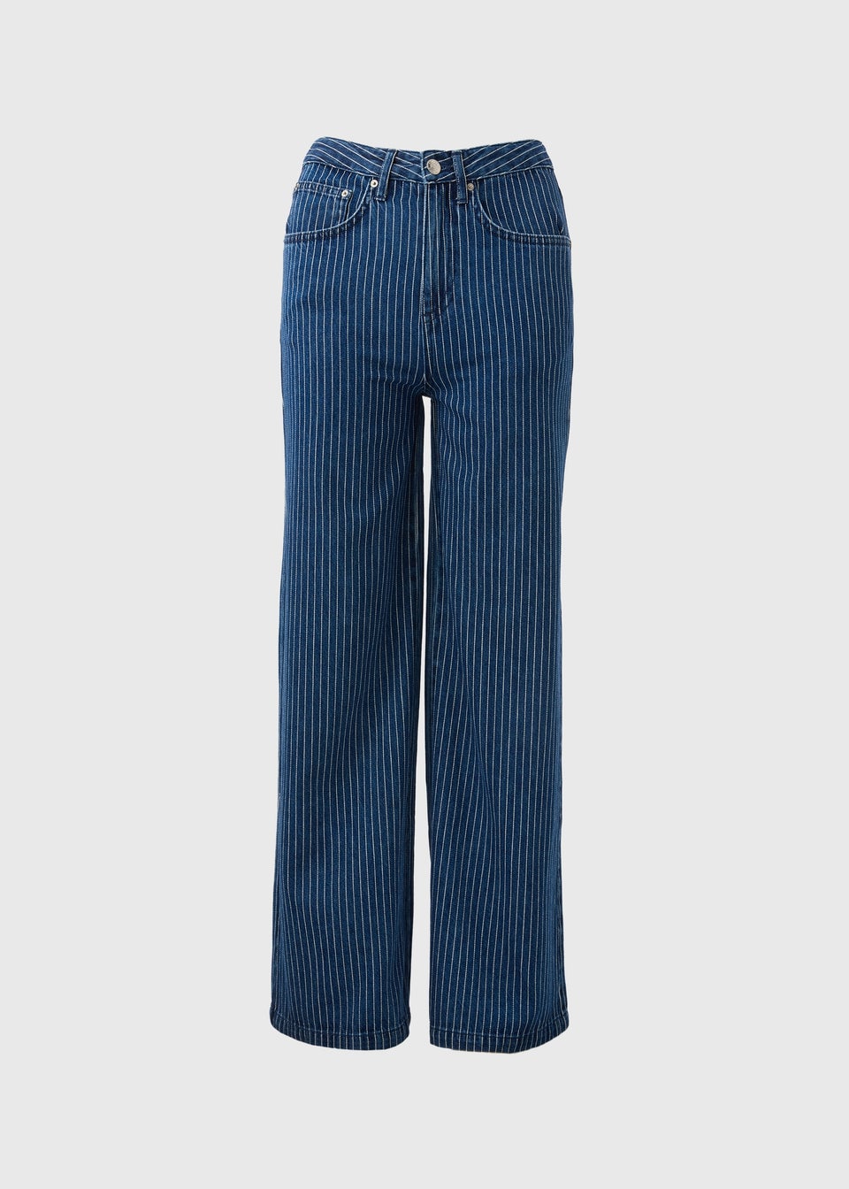 Blue Stripe Wide Leg Jeans
