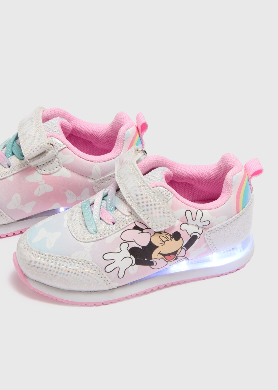 Girls Minnie Mouse Pink Light Up Trainers (Younger 4-12)