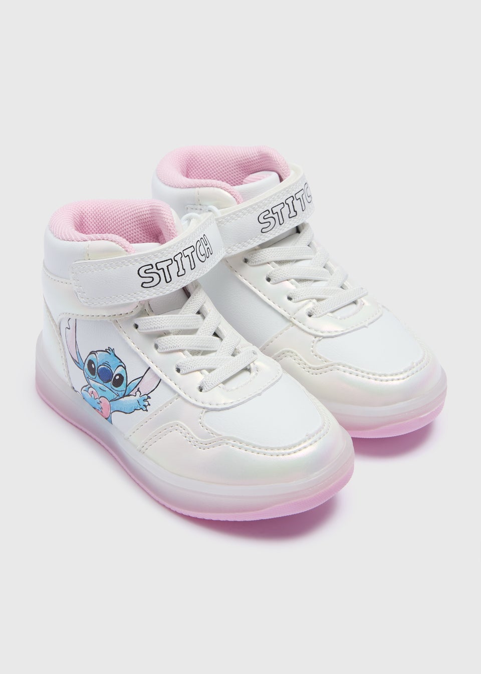 Girls Disney Stitch White High Top Trainers (Younger 4-12)