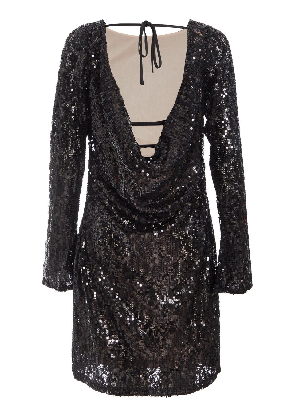 Quiz Black Sequin Lace Mini Dress