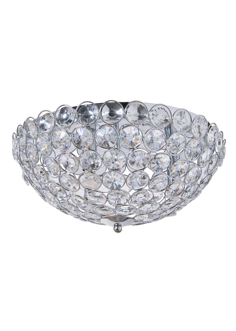 BHS Chrome Ava Flush Ceiling Light (16cm x 35cm)