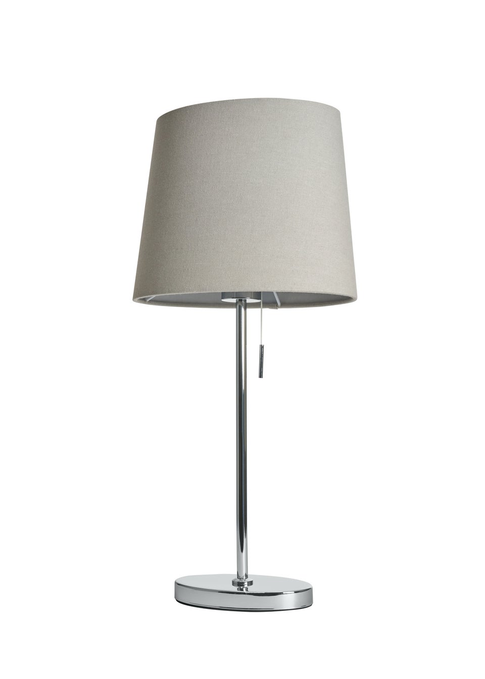 BHS Chrome Bryant Oval Table Lamp (60cm x 30cm)