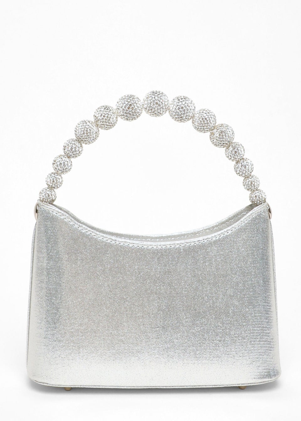 Quiz Silver Diamante Handle Bag